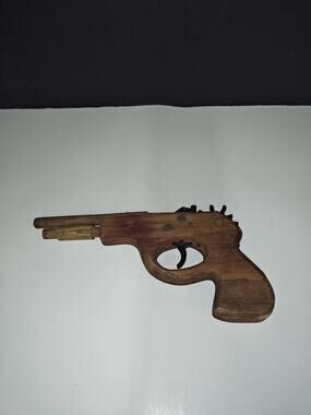 Vintage Wooden Rubber Band Collectible Toy Gun